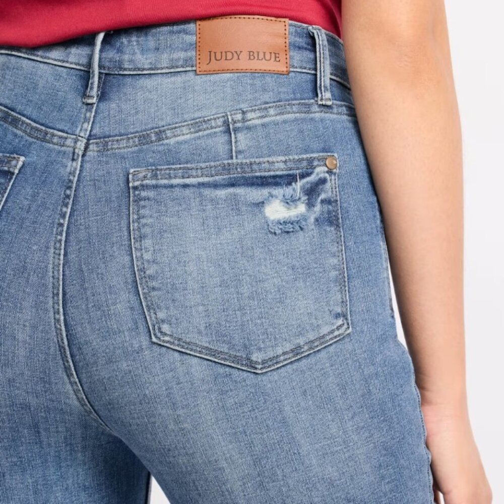 Judy Blue High Waisted Tummy Control Vintage Wash Slim Boot Jean, Size 32 (14) - Picture 3 of 12